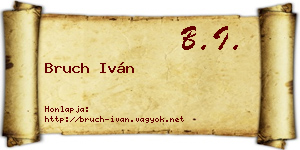 Bruch Iván névjegykártya