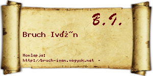 Bruch Iván névjegykártya